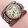 thumbnail image 1 of Kiplyki CCQ Brand Vintage Cow Leather Bracelet Watch Men Women Wristwatch Quartz CO, 1 of 1