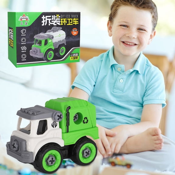 Kiplyki Children's Screw Assembly Vehicle Kit With Garbage Truck Building Kit