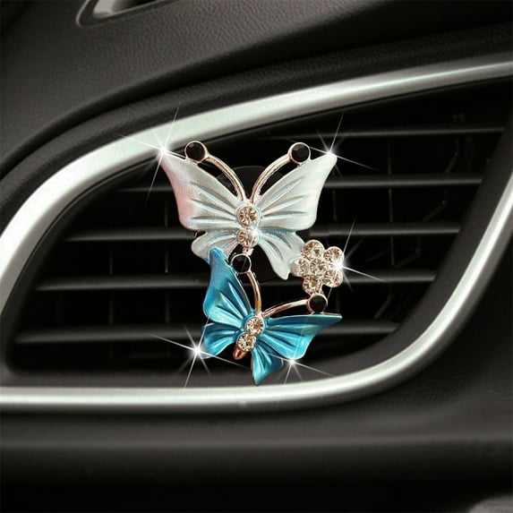 Kiplyki Creative Car Aromatherapy Vent Clips Dual Butterfly Car -Air Vent Freshener Perfume Clip Aroma Diffuser Decoration