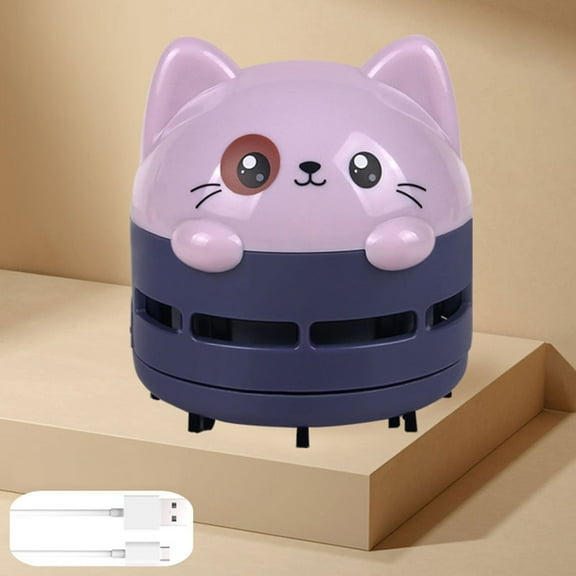 Kiplyki Cute Desk Vacuum Cleaner, USB Rechargeable Mini Table Dusty Cleaner For Keyboard, 360娼?Rotatable Desktop Vacuum Desk