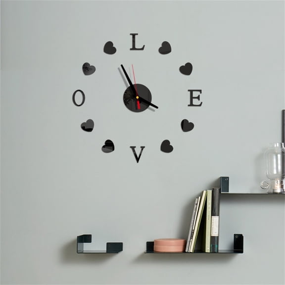 Kiplyki DIY Wall Clock 3D Mirror Surface Sticker Home Office Decor Clock