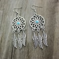 thumbnail image 1 of Kiplyki Fashion Bohemian Style Silver Alloy Earrings Indian Dreamcatcher Monkey, 1 of 5