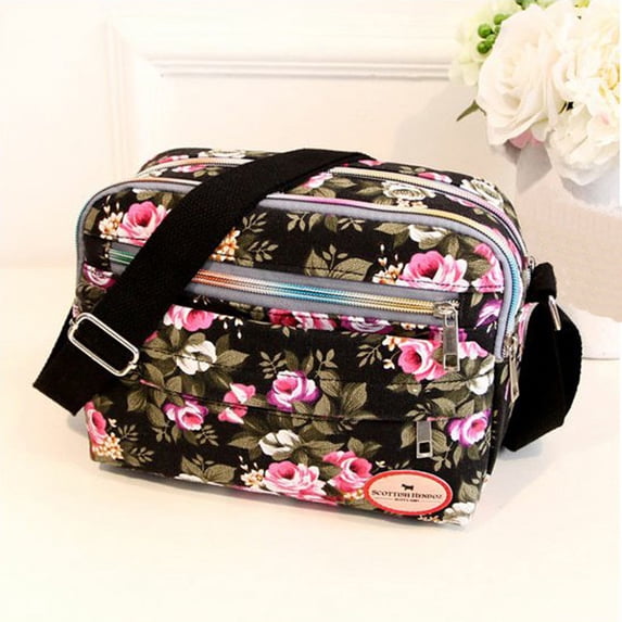 Kiplyki Wholesale Fashion Women Canvas Crossbody Bag Shoulder Bag Messenger Bag Cosmetic Bag Black