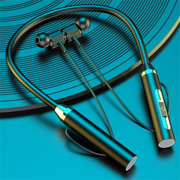 Kiplyki Halter Neck Wireless Bluetooth Headphones Multi-Function Sports Earbuds In-Ear 5.0 Unisex Maximum Comfort