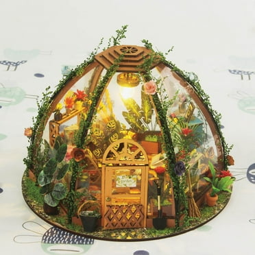 Kiplyki Handmade DIY Cabin Mini Flower House Small House Building Model Wooden Assembly Decoration DIY Gift Decoration