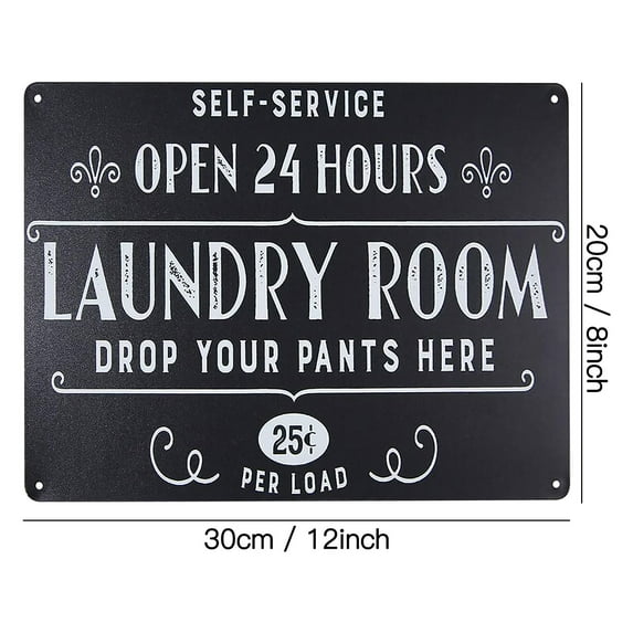 Kiplyki Wholesale Laundry Decor for Laundry Room Open 24 Hours Laundry Room Wall Decor Metal Sign