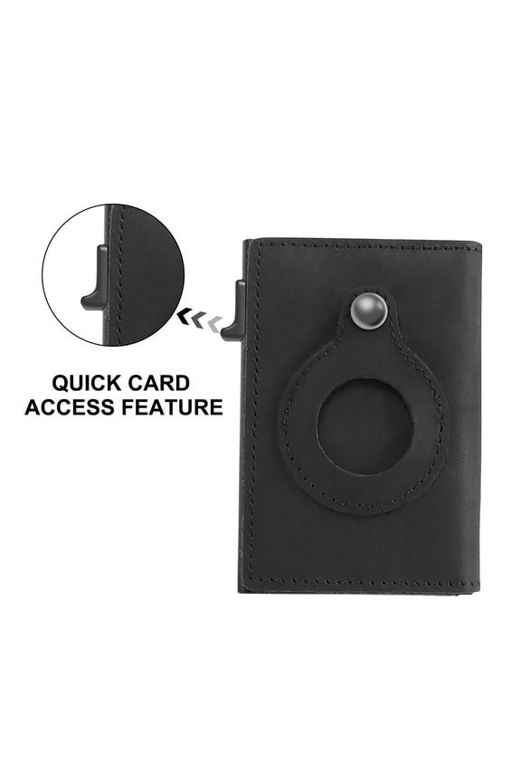 Leather Wallet With Protective Case For Airtags Multifunctional Buckle Card Bag Compatible With AirTag Sleeve For Men