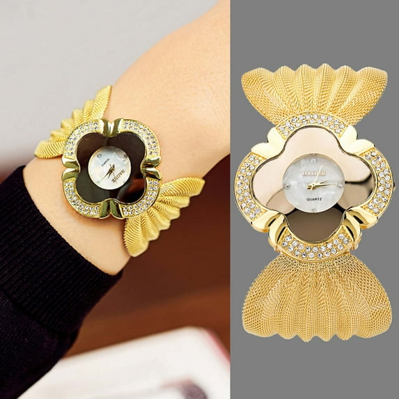 Kiplyki Luxury Bracelet Watch Bright Diamond Butterfly Mesh Belt Ladies Quartz Watch
