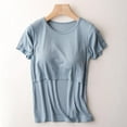 thumbnail image 1 of Kiplyki Maternity Round-Neck Solid Color Short Sleeve Breast Feeding Pregnant Nursing Women Blouse Tops T-Shirt, 1 of 3