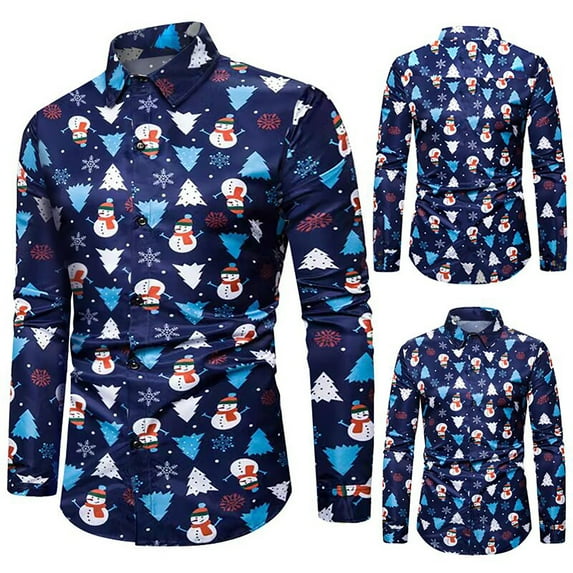 Kiplyki Wholesale Men Casual Novelty Pattern Casual Long Sleeves Shirt Top Blouse