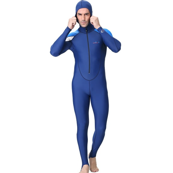 Kiplyki Men Hooded Diving Suit Long Full Body Scuba Wet Suit Surf Swimming Jumpsuit Pr