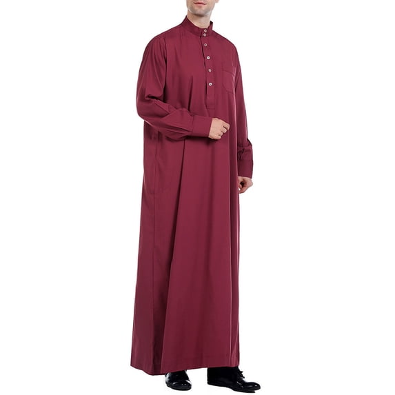 Kiplyki Wholesale Men's Long-Sleeved Button-Down Solid Color Printed Shirt Stylish Nightgown