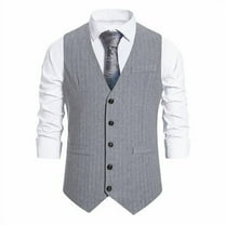 Kiplyki Men's Single-breasted Vest Gilet Fit Breathable Business Casual Streetwear Jacket