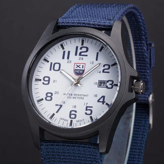 Kiplyki Mens Date Stainless Steel Military Sports Analog Quartz Army Wrist Watch BU
