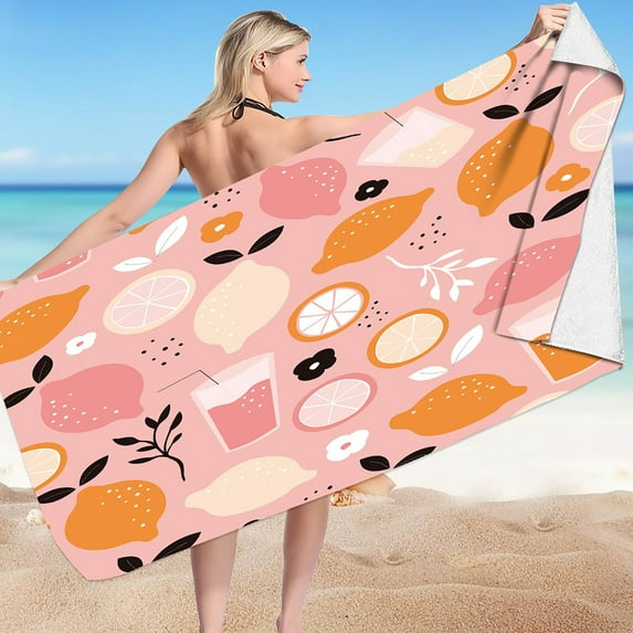 Microfiber Beach Towel Super Lightweight Colorful Bath Towel Sandproof Beach Blanket Multi-Purpose Towel For Travel Swimming Pool 30x60 Inch