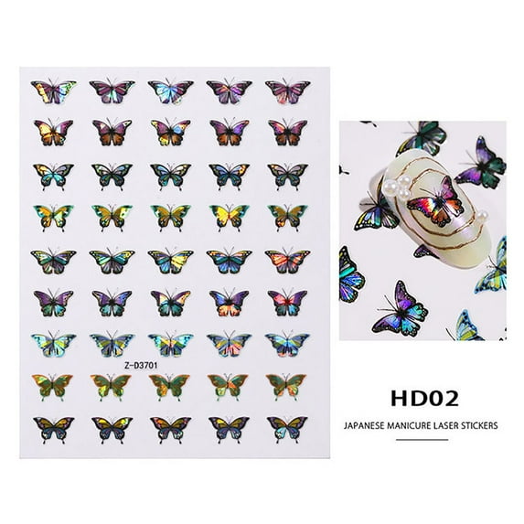 Kiplyki Wholesale Nail Art Butterfly Sticker 3D Sticker Waterproof Cute Butterfly Nail Sticker