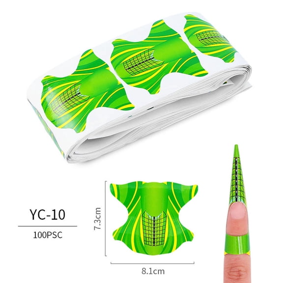 Kiplyki Nail Art Tips Extension Forms Guide Paper DIY Tool Acrylic UV Gel Extension 100
