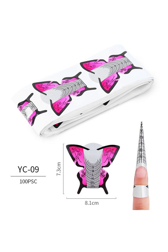 Kiplyki Nail Art Tips Extension Forms Guide Paper DIY Tool Acrylic UV Gel Extension 100