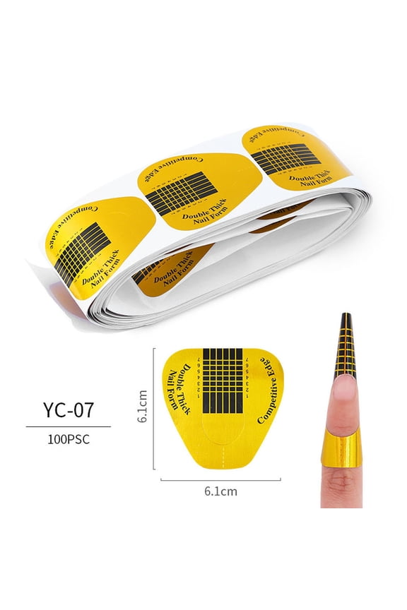 Kiplyki Nail Art Tips Extension Forms Guide Paper DIY Tool Acrylic UV Gel Extension 100