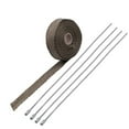 thumbnail image 1 of Kiplyki Wholesale New 2.5CM 5M Roll Fiberglass Exhaust Header Pipe Heat Wrap Tape + 4 Ties Kit Hot, 1 of 3