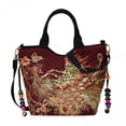 thumbnail image 1 of Kiplyki New Wind Embroidered Bag Canvas Peacock Embroidery Middle-aged Shoulder Portable Package, 1 of 1