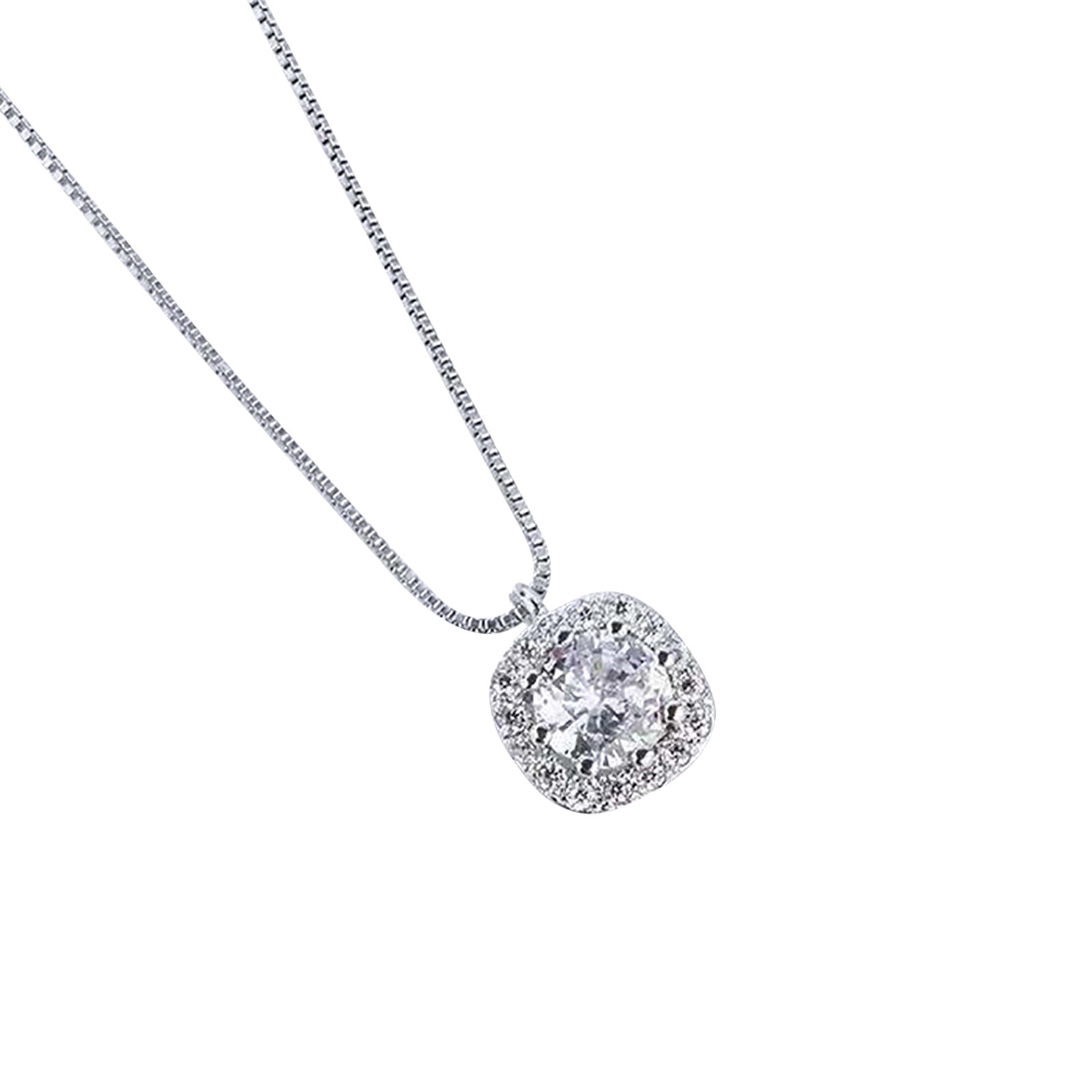 Kiplyki Wholesale Square Diamond-studded Sterling Silver Necklace ...