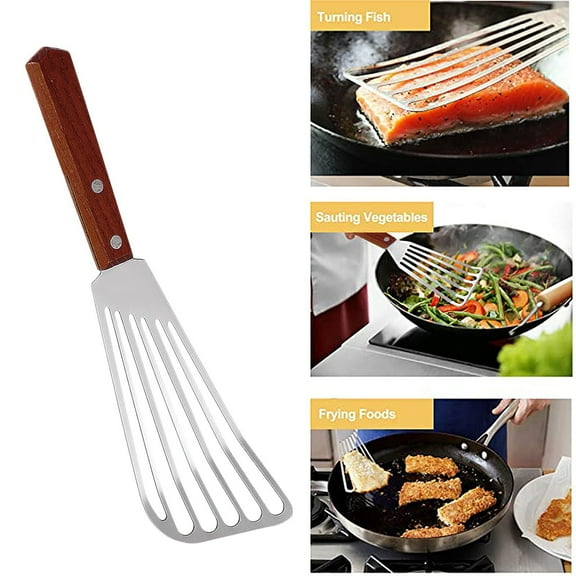 Kiplyki Steak Slotted Turner Shovel Fish Spatula Multi-Purpose Stainless Steel Cooking
