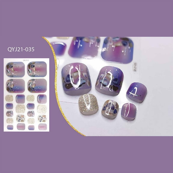 Kiplyki Toe Nail Stickers Toe Nail Stickers Bronzing Imitation Diamond Nail Stickers