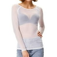 thumbnail image 1 of Kiplyki Trendy Women See-Through Long Sleeve Seamless Arm Shaper Top Mesh Shirt Blouse, 1 of 5