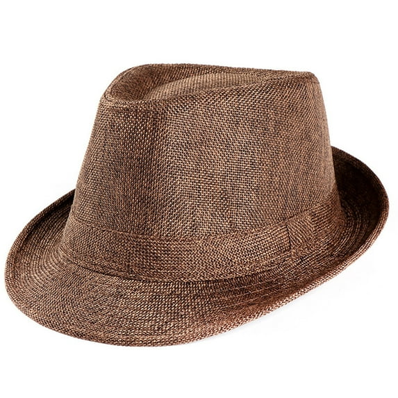 Kiplyki Unisex Trilby Gangster Cap Beach Sun Straw Hat Band Sunhat