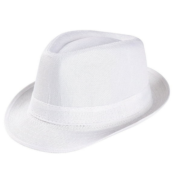 Kiplyki Unisex Trilby Gangster Cap Beach Sun Straw Hat Band Sunhat