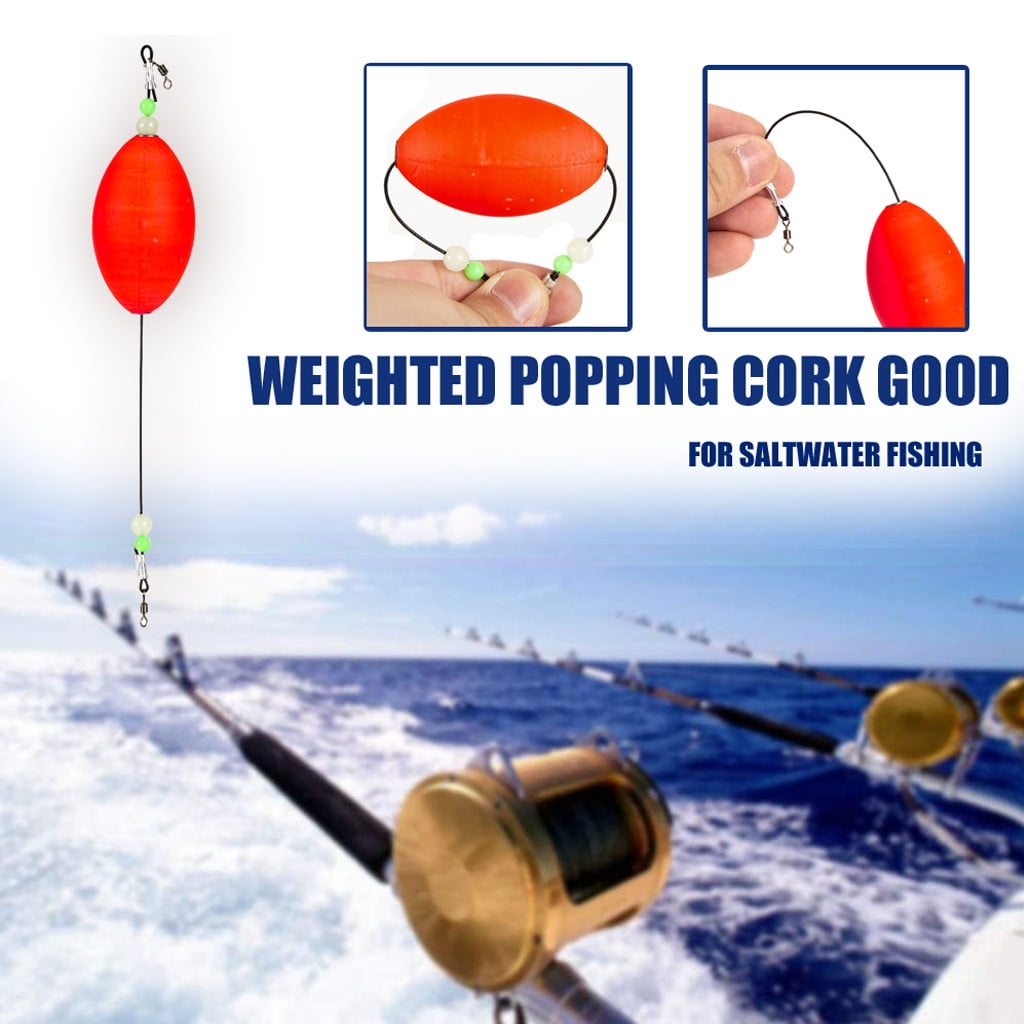 Fishing-Popping-Cork-for-Saltwater-Bobbers-Large-Floats Red Fish Popper for  Carolina Rig Popper_Yellow 2 Pack