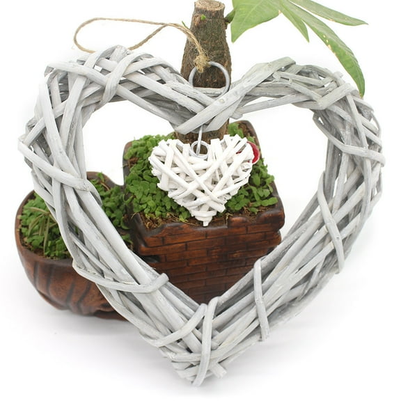 Kiplyki Wicker Rattan Hanging Heart Wreath Wedding Supplies Home Decoration Party
