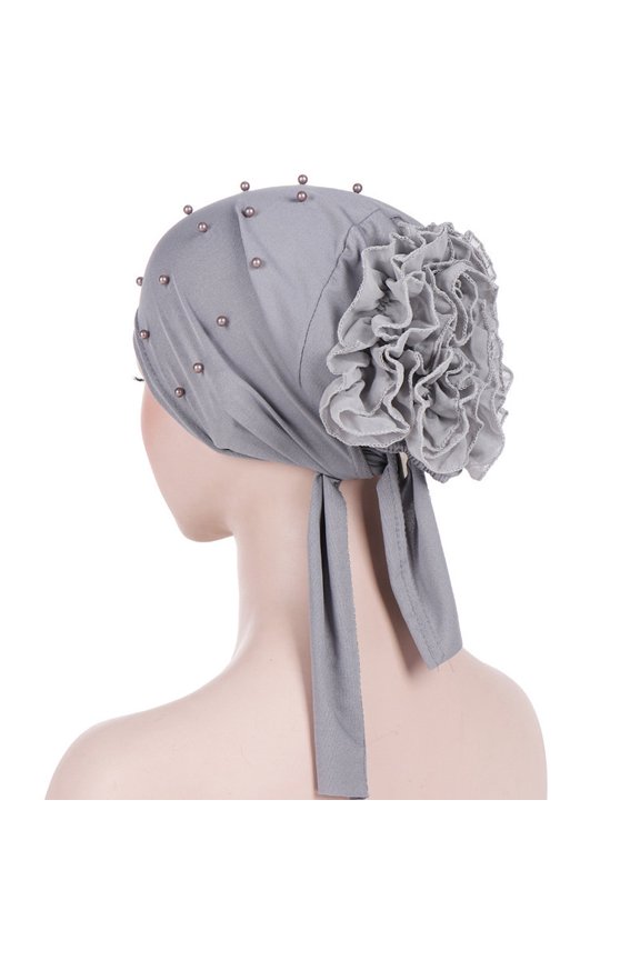 Kiplyki Women Beading Floral India Hat Muslim Ruffle Cancer Chemo Beanie Turban Wrap Cap