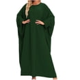thumbnail image 1 of Kiplyki Women's Long Sleeve Fall Dress Loose Robe Solid Color Large Dress, 1 of 2