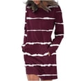 thumbnail image 1 of Kiplyki Women's Long Sleeve Fall Dress Print Round-Neck Ladies Holiday Outing Long Dress, 1 of 5