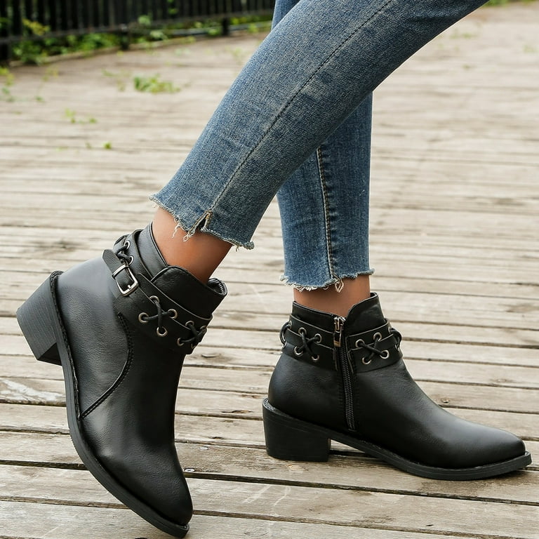 Flat elastic ankle shops boots