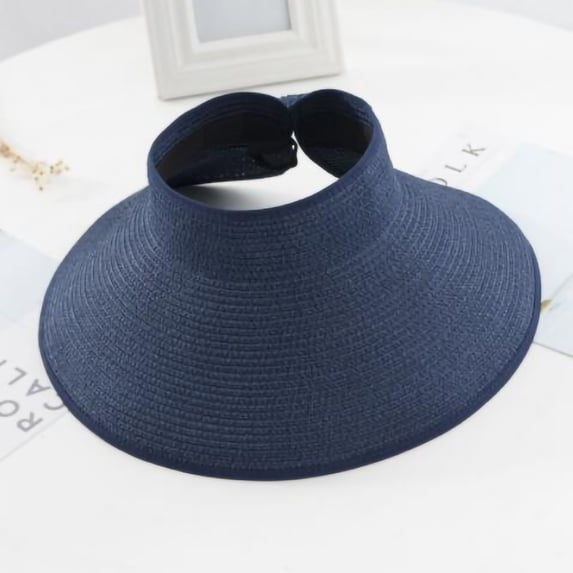 Kiplyki Women's Wide Roll-up Straw Sun Visor Hat Bowknot Hat Beach Outdoor Hat