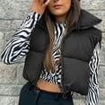 thumbnail image 1 of Kiplyki Women's Winter Crop Vest Lightweight Sleeveless Warm Outerwear Vest Padded Gilet Tops Coat, 1 of 7