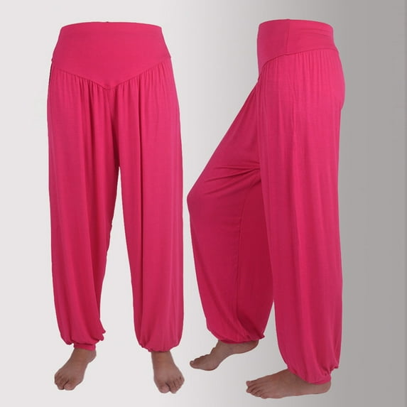 Kiplyki Womens Elastic Loose Casual Cotton Soft Yoga Sports Dance Harem Pants