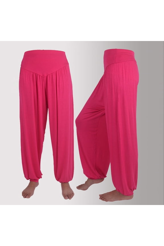 Womens Elastic Loose Casual Cotton Soft Yoga Sports Dance Harem Pants