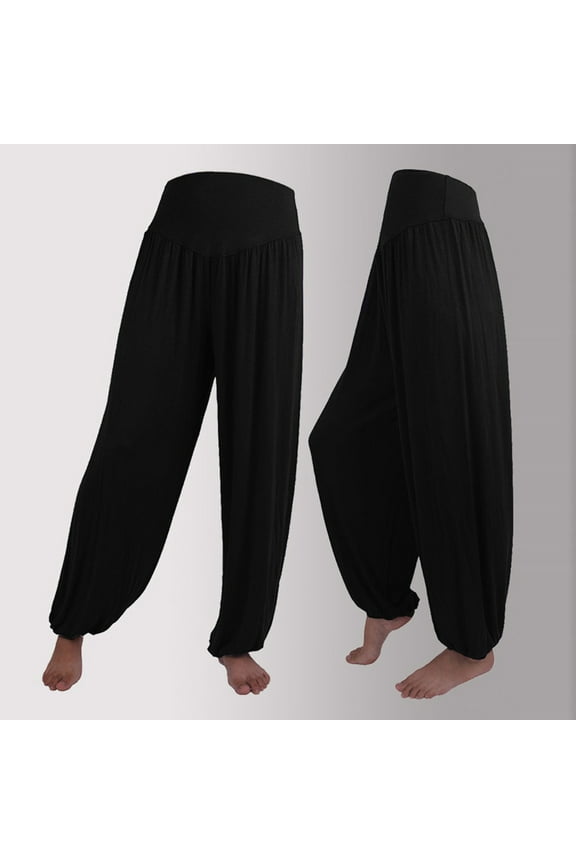 Womens Elastic Loose Casual Soft Yoga Sports Dance Harem Pants
