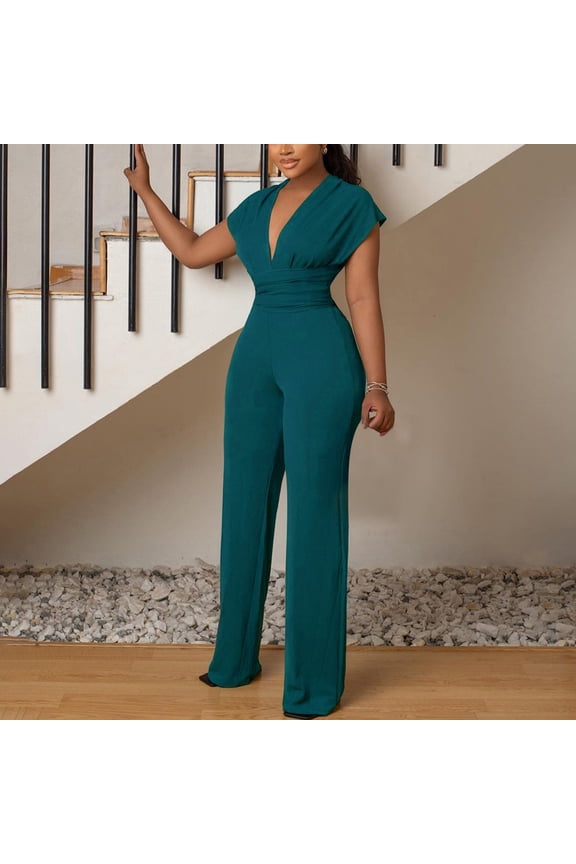 Kiplyki Wide Leg Pants Women Cold Shoulder Jumpsuit Suspender Jumpsuits Wide Leg Pant