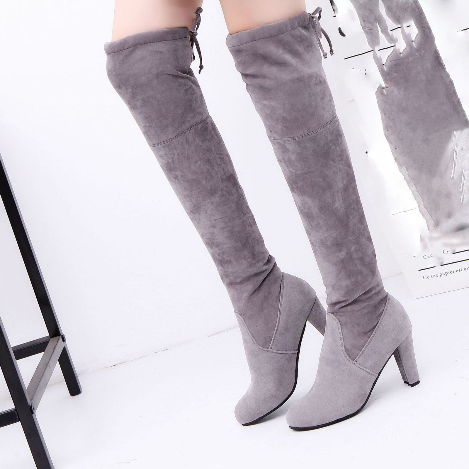WOMEN'S HIGH HEELS WITH ROUND TOE FLINT GRAY SPECIFIC COWHIDE main image 1