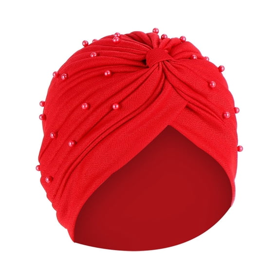Kiplyki Women Beading India Hat Muslim Ruffle Chemo Hat Beanie Wrap Cap