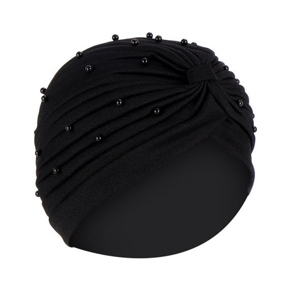 Kiplyki Women Beading India Hat Muslim Ruffle Chemo Hat Beanie Wrap Cap