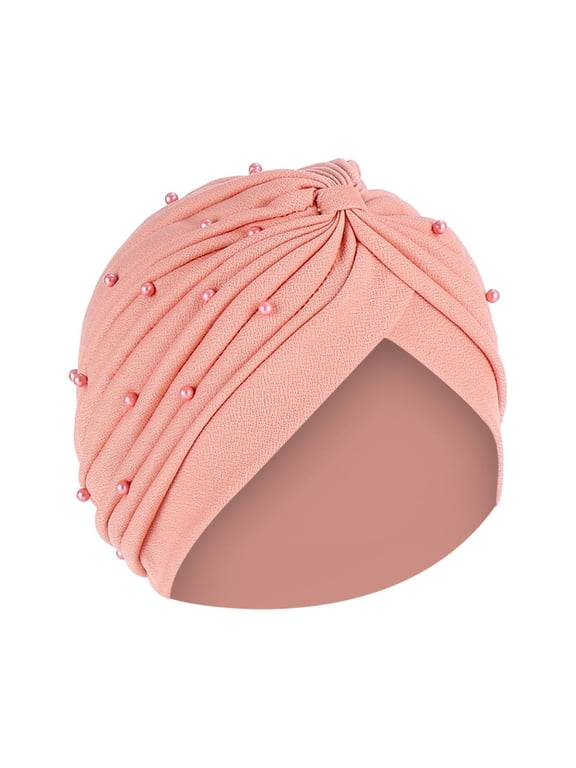 Women Beading India Hat Muslim Ruffle Chemo Hat Beanie Wrap Cap