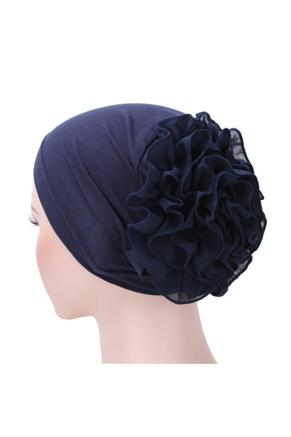 Kiplyki Women Flower Muslim Ruffle Cancer Chemo Hat Beanie Scarf Turban Head Wrap Cap