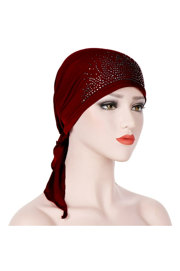 Kiplyki Women India Muslim Stretch Turban Hat Hair Loss Head Scarf Wrap