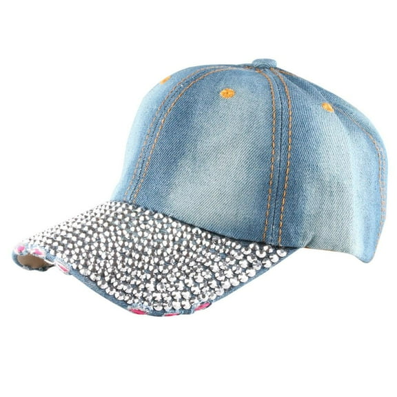 Kiplyki Women Men Rhinestone BaseCap Unisex Snapback Hip Hop Flat Hat